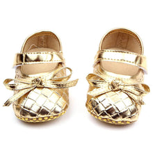 0-12Months PU Leather Bowknot Lattice Baby Girls Shoes Soft Sole Anti Slip Toddler First Walker Shoes SM6