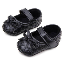 0-12Months PU Leather Bowknot Lattice Baby Girls Shoes Soft Sole Anti Slip Toddler First Walker Shoes SM6