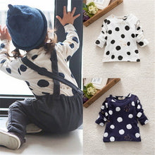 0-3Years Kids Baby Girls Boys Unisex Polka Dots Long Sleeve Blouse Tops T-Shirt Cotton Basic Tees Clothing PY1 SM6