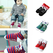 0-4 Years Baby Kids Infant Cotton Shoelaces Anti Slip Trainer Socks Booties Socks SM6