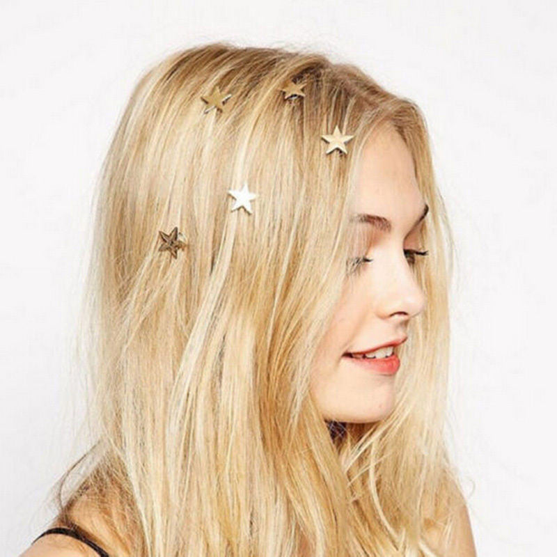 1 5 10Pcs Mini Gold Star Hairpins Women Sweet Hair Clips SM6