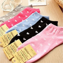 1 5 Pair Soft Boat Socks For Women Sweet Heart Design Women Girls Sock Slippers Cotton Blend Pink Blue Rose Grey Black SM6