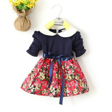 1-5Y Kids Baby Girls Princess Long Sleeve Pleat Floral Bow Mini Dress Party Tutu Dresses SM6