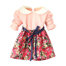 1-5Y Kids Baby Girls Princess Long Sleeve Pleat Floral Bow Mini Dress Party Tutu Dresses SM6