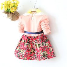 1-5Y Kids Baby Girls Princess Long Sleeve Pleat Floral Bow Mini Dress Party Tutu Dresses SM6