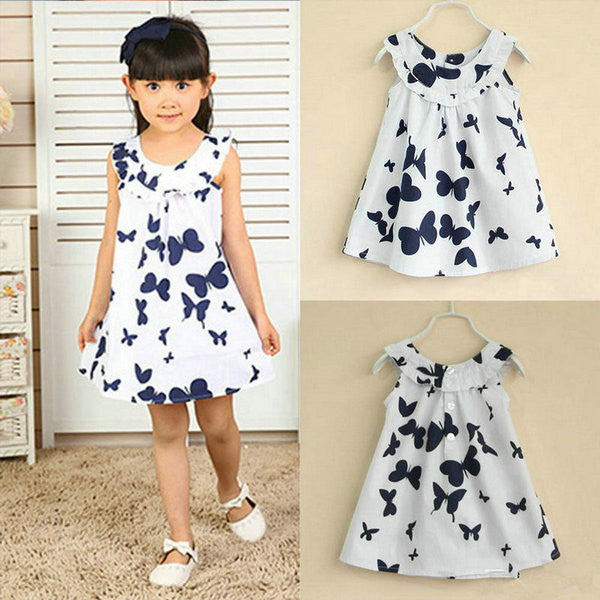 1-5Years Princess Baby Girls Dress Kids Print Sweet One-piece Dresss  SM6