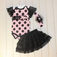 1 Set born Infant Baby Girl Clothing Polka Dot Headband  Romper  TUTU Outfit Clothes 3pcss Sets  SM6