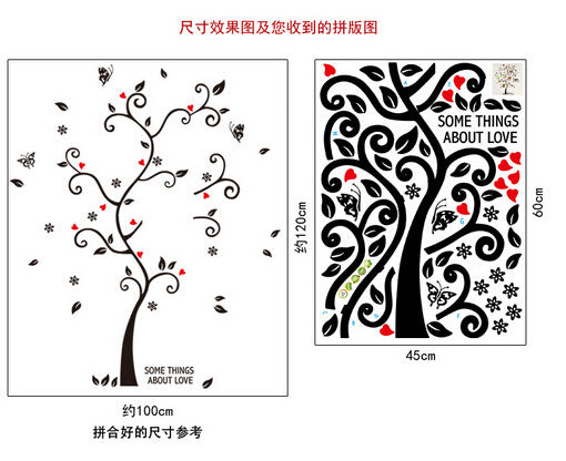 100*120Cm/40*48in 3D DIY Removable Photo Tree Pvc Wall Decals/Adhesive Wall Stickers Mural Art Home Decor SM6