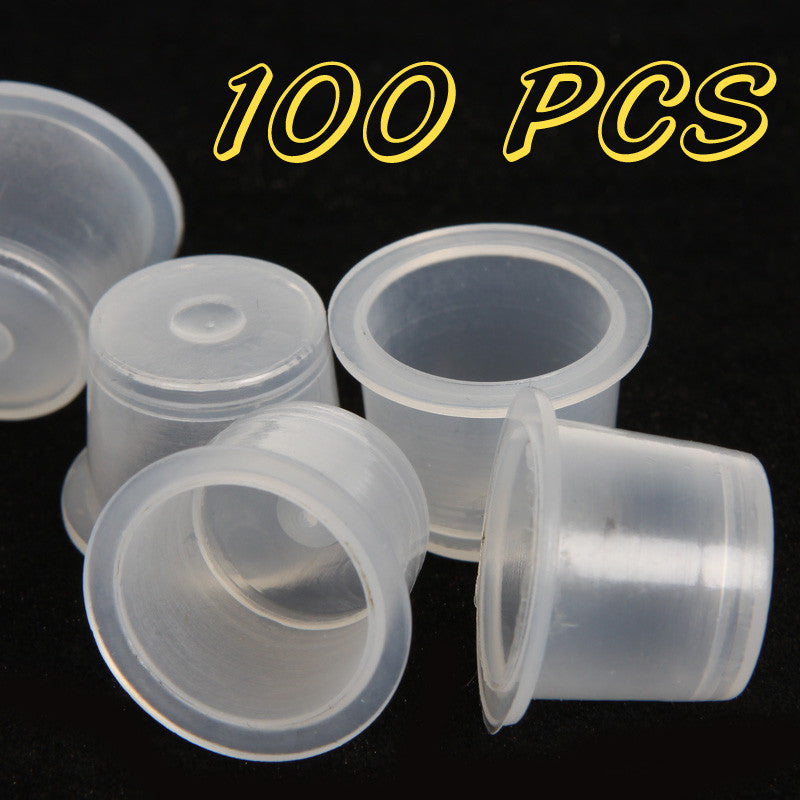 100 Pcs Large Size 18mm Plastic Tattoo Ink Cap Cups Supply SM6