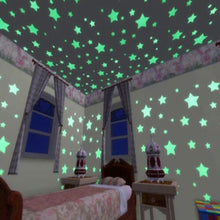 100Pcs/Set Kids Bedroom Beautiful Fluorescent Glow In The Dark Stars Wall Stickers Baby Rooms Sticker Home Decoration SM6