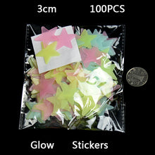 100Pcs/Set Kids Bedroom Beautiful Fluorescent Glow In The Dark Stars Wall Stickers Baby Rooms Sticker Home Decoration SM6