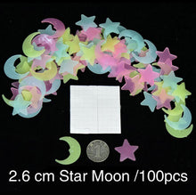 100Pcs/Set Kids Bedroom Beautiful Fluorescent Glow In The Dark Stars Wall Stickers Baby Rooms Sticker Home Decoration SM6