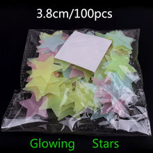 100Pcs/Set Kids Bedroom Beautiful Fluorescent Glow In The Dark Stars Wall Stickers Baby Rooms Sticker Home Decoration SM6