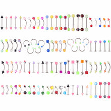 105Pcs Body Jewelry Eyebrow Navel Belly Lip Tongue Nose Piercing Bar Ring SM6