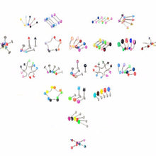 105Pcs Body Jewelry Eyebrow Navel Belly Lip Tongue Nose Piercing Bar Ring SM6