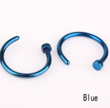 10pcs 5 Colors Nose Hoop Nose Rings Stainless Steel Body Piercing Jewelry Body Jewelry Drop Shipping SM6