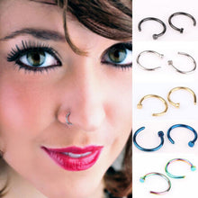10pcs 5 Colors Nose Hoop Nose Rings Stainless Steel Body Piercing Jewelry Body Jewelry Drop Shipping SM6