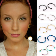 10pcs 5 Colors Nose Hoop Nose Rings Stainless Steel Body Piercing Jewelry Body Jewelry Drop Shipping SM6