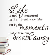 "Lift Is Not Measured By The Breaths" Quote Wall Stickers Waterproof Removable Wall Decor  SM6