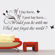 "If I Lay" English Quote Wall Stickers For Living Room Bed Room Waterproof Removable Wall Decor SM6