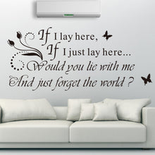 "If I Lay" English Quote Wall Stickers For Living Room Bed Room Waterproof Removable Wall Decor SM6