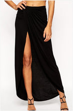 Style Long Maxi Skirts For High Waist Long Skirt Black Asymmetrical Floor Length Lenvestido Longo SM6