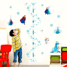 & 3D Cartoon Snow Queen Snowflake Height Measure Growth Chart Wall Stickers Kids Room Nursery Girls Room Home Decor Vinyl Poster SM6