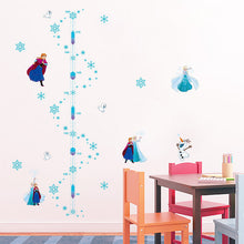 & 3D Cartoon Snow Queen Snowflake Height Measure Growth Chart Wall Stickers Kids Room Nursery Girls Room Home Decor Vinyl Poster SM6