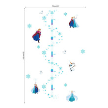 & 3D Cartoon Snow Queen Snowflake Height Measure Growth Chart Wall Stickers Kids Room Nursery Girls Room Home Decor Vinyl Poster SM6