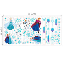& 3D Cartoon Snow Queen Snowflake Height Measure Growth Chart Wall Stickers Kids Room Nursery Girls Room Home Decor Vinyl Poster SM6