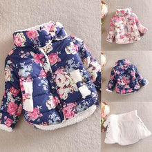 Baby Girls Cotton Floral Coat Long Sleeve Jacket Thick Warm Outerwear SM6