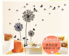 "Butterfly Flying In Dandelion "bedroom stickersPoastoral Style Wall Stickers Original Design  PVC Wall Decals ZY515125 SM6