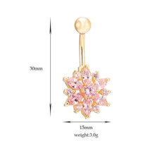 Dangle Navel Body Jewelry Piercings Tassel Flower Cubic Zirconia Belly Button Ring Navel Bar Barbell Body Piercing Jewelry  SM6