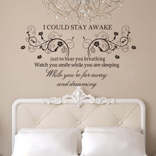 "I Could Stay Awake" PVC Removable Wall Sticker Decor for bedroom living rooms SM6