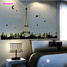 "I Love Paris" Wall Sticker Home Decoration Star And Plane Living Room Removable Vinyl Decal SM6