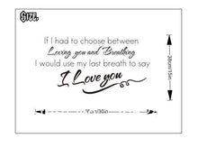 "If I Had To Choose Between Loving..." English Vinyl Wall Decals Waterpoof Wall Sticker SM6