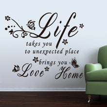 "LIFE LOVE" Character  NEW Bedroom Living Room Backdrop Removable Waterproof Vinyl butterfly wall decals home decoration SM6