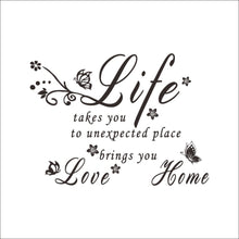 "LIFE LOVE" Character  NEW Bedroom Living Room Backdrop Removable Waterproof Vinyl butterfly wall decals home decoration SM6