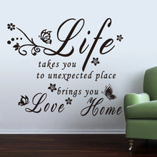 "LIFE LOVE" Character  NEW Bedroom Living Room Backdrop Removable Waterproof Vinyl butterfly wall decals home decoration SM6