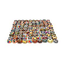 100Pcs Mixed Color Silver Plated Big Hole Loose Beads Fit European Jewelry Braclet Charms DIY SM6