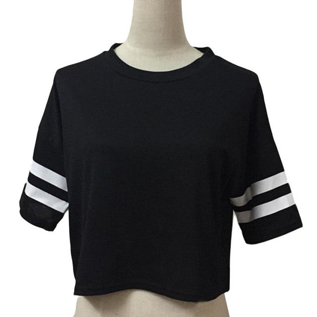 mokingtop Punk Cropped Tops Summer Short Sleeve Women T Shirt Loose Women Clothes Woman T shirt Top Short Feminino#212 SM6