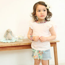 0-2Y Kids Baby Girls Clothing Floral Collar T-shirts Cute Short Sleeve Tops Blouses Shirts PY SM6