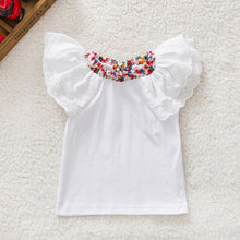 0-2Y Kids Baby Girls Clothing Floral Collar T-shirts Cute Short Sleeve Tops Blouses Shirts PY SM6