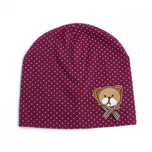 0-9M Lovely Infant Unisex Baby Boys Girls Bear Dots Pattern Cotton Cap Beanie Hats 9 Colors SM6