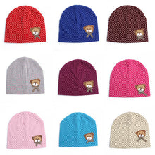 0-9M Lovely Infant Unisex Baby Boys Girls Bear Dots Pattern Cotton Cap Beanie Hats 9 Colors SM6