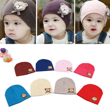 0-9M Lovely Infant Unisex Baby Boys Girls Bear Dots Pattern Cotton Cap Beanie Hats 9 Colors SM6