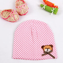 0-9M Lovely Infant Unisex Baby Boys Girls Bear Dots Pattern Cotton Cap Beanie Hats 9 Colors SM6