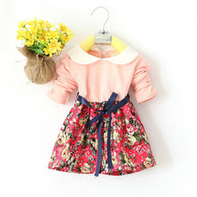 1-5Y Kids Baby Girls Princess Long Sleeve Pleat Floral Bow Mini Dress Party Tutu Dresses SM6
