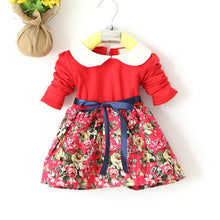 1-5Y Kids Baby Girls Princess Long Sleeve Pleat Floral Bow Mini Dress Party Tutu Dresses SM6