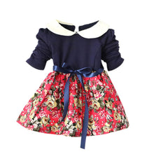 1-5Y Kids Baby Girls Princess Long Sleeve Pleat Floral Bow Mini Dress Party Tutu Dresses SM6